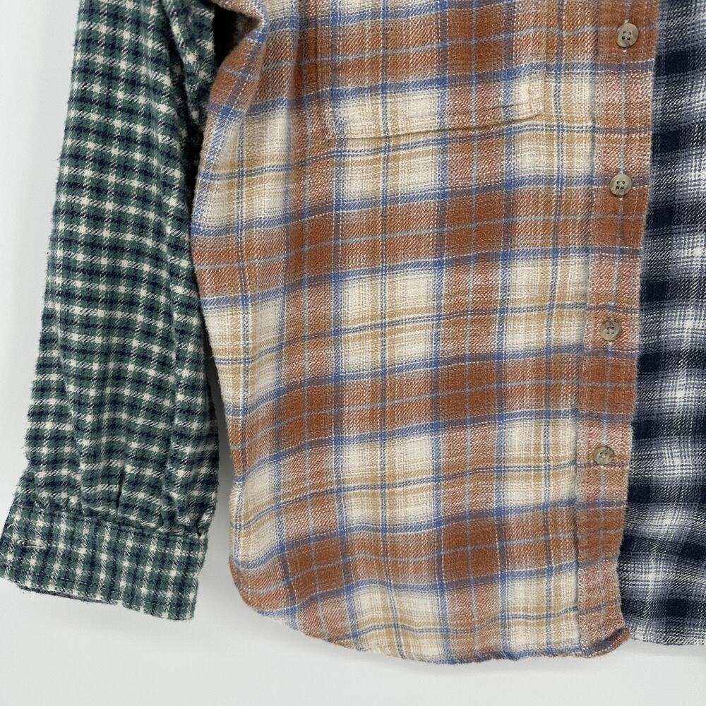 American Eagle Women M Patchwork Multi Plaid Flan… - image 3